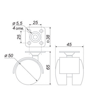 Мебельная опора N102BL BL.3 2